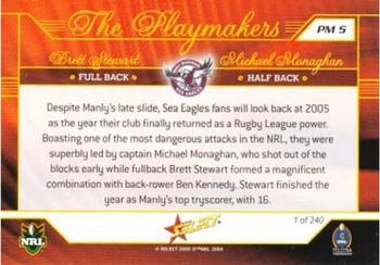 2005 Select Power - Playmakers #PM5 Brett Stewart / Michael Monaghan Back